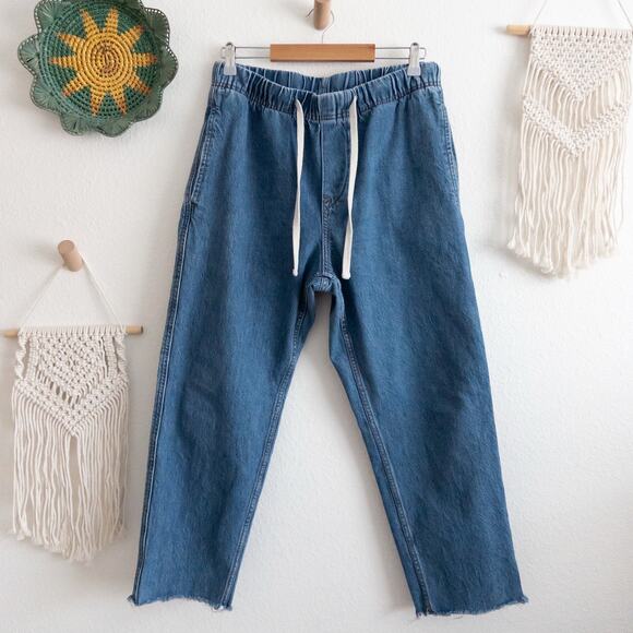 H&M Pale Yellow Wool Blend Sweater and  Relaxed Fit Blue Pull-On Jeans Medium - Picture 7 of 14